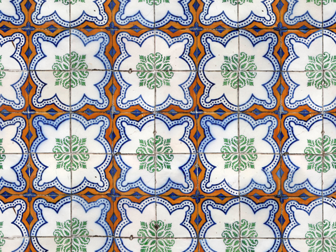 复古经典，民族风几何植物花纹图案花砖瓷砖12