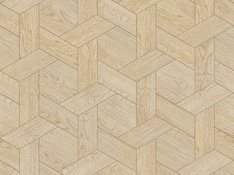  六边形拼花原木色实木地板34 