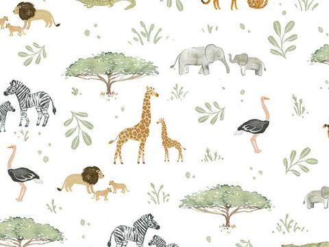 热带雨林壁纸 卡通壁纸 儿童房壁纸贴图贴图下载