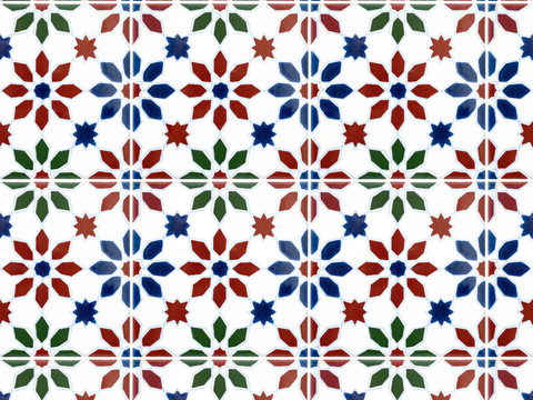 复古经典，民族风几何植物花纹图案花砖瓷砖196