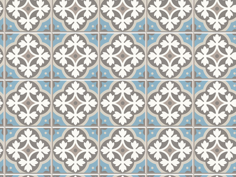  复古经典，民族风几何植物花纹图案花砖瓷砖102 