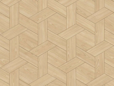  六边形拼花原木色实木地板23 
