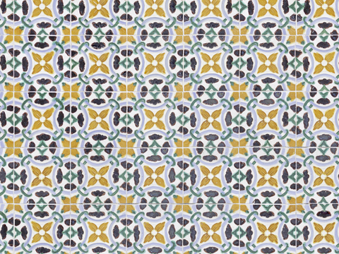 复古经典，民族风几何植物花纹图案花砖瓷砖17