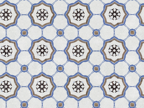 复古经典，民族风几何植物花纹图案花砖瓷砖182