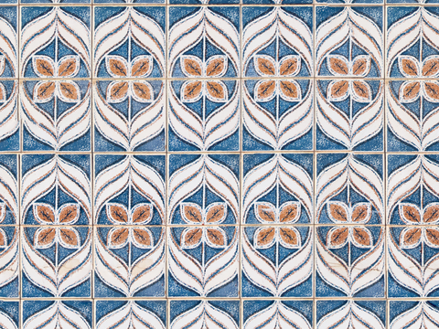 复古经典，民族风几何植物花纹图案花砖瓷砖128