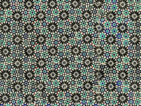  复古经典，民族风几何植物花纹图案花砖瓷砖132 