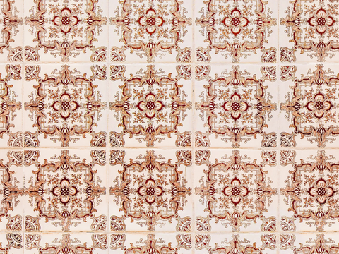  复古经典，民族风几何植物花纹图案花砖瓷砖135 