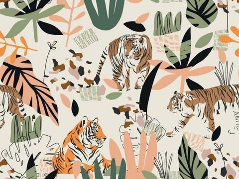 热带雨林壁纸 卡通壁纸 儿童房壁纸贴图贴图下载