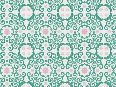 复古经典，民族风几何植物花纹图案花砖瓷砖162