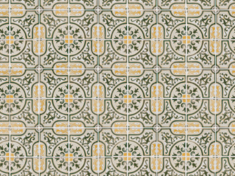 复古经典，民族风几何植物花纹图案花砖瓷砖10