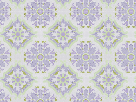  复古经典，民族风几何植物花纹图案花砖瓷砖206 