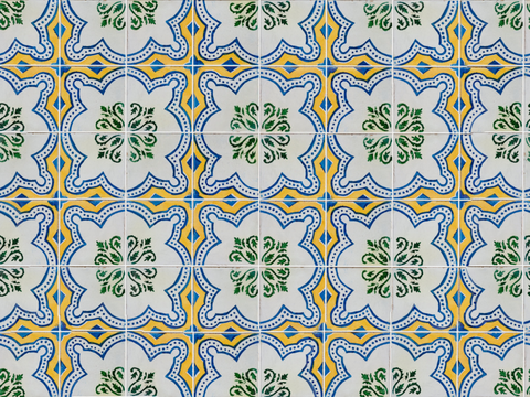 复古经典，民族风几何植物花纹图案花砖瓷砖11