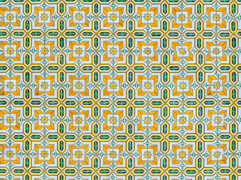 复古经典，民族风几何植物花纹图案花砖瓷砖137