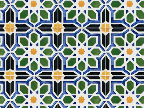 复古经典，民族风几何植物花纹图案花砖瓷砖202