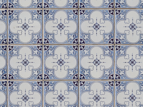  复古经典，民族风几何植物花纹图案花砖瓷砖68 