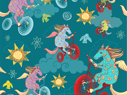 卡通可爱儿童动物图案纹理肌理34