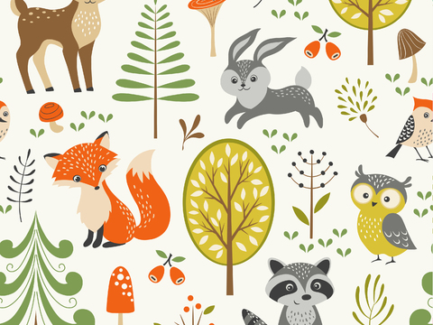 卡通可爱儿童动物图案纹理肌理27