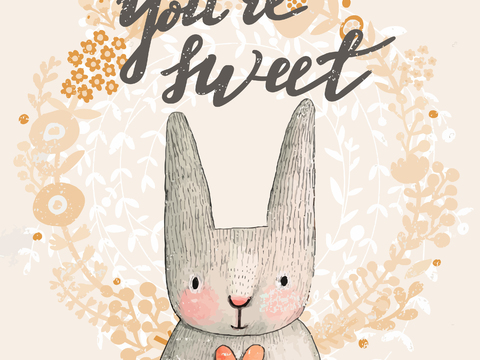  卡通可爱儿童动物图案纹理肌理146 