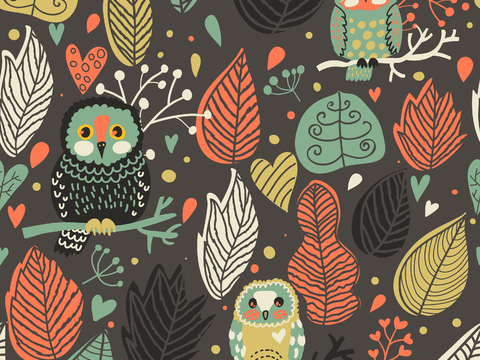 卡通可爱儿童动物图案纹理肌理55