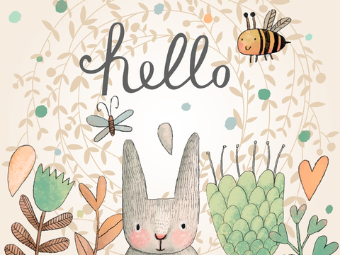  卡通可爱儿童动物图案纹理肌理141 