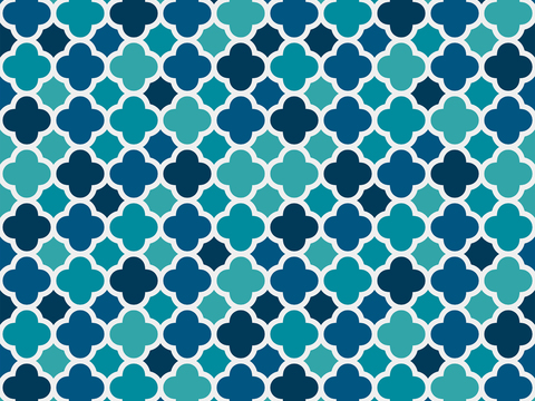  摩洛哥民族风蓝色马赛克几何图案纹理33 