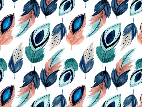 水彩风小清晰植物树叶图案纹理肌理42