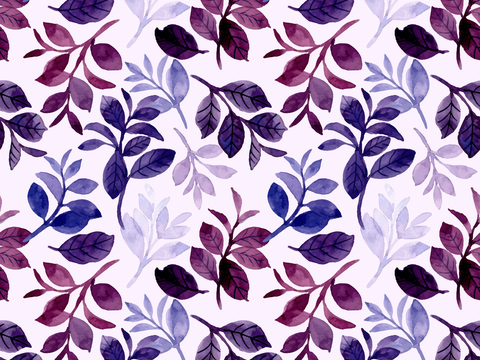 水彩风小清晰植物树叶图案纹理肌理51