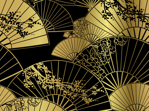 传统风黑金图案纹理肌理8