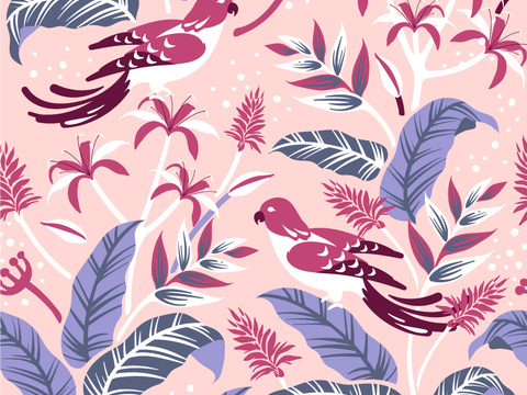 小清新治愈系植物图案纹理肌理5