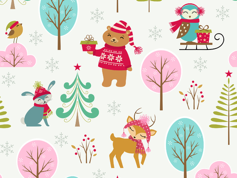 卡通可爱儿童动物图案纹理肌理26