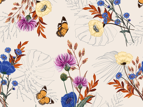 小清新治愈系植物图案纹理肌理19