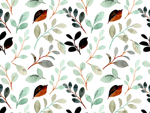 水彩风小清晰植物树叶图案纹理肌理61