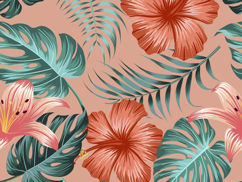  时尚热带植物花纹图案纹理肌理84 