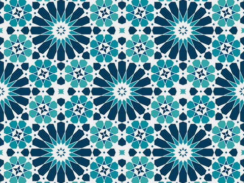 摩洛哥民族风蓝色马赛克几何图案纹理39