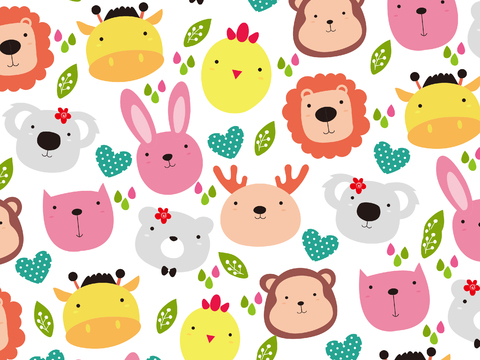 卡通可爱儿童动物图案纹理肌理68