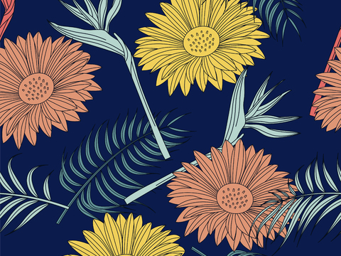 时尚热带植物花纹图案纹理肌理62