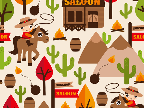 卡通可爱儿童动物图案纹理肌理29