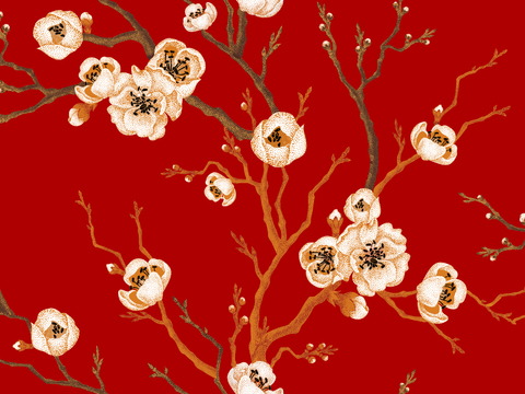 中式植物图案纹理肌理12