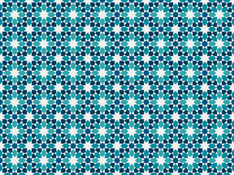 摩洛哥民族风蓝色马赛克几何图案纹理18