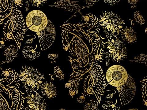 传统风黑金图案纹理肌理5