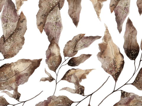 热带非洲动物植物手绘水彩图案纹理肌理37