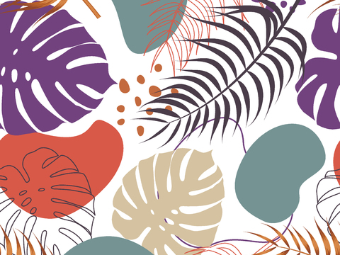 时尚热带植物花纹图案纹理肌理10 (2)