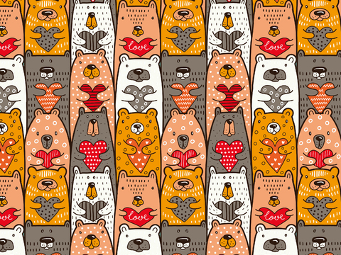 卡通可爱儿童动物图案纹理肌理3