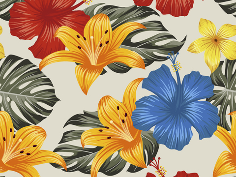  时尚热带植物花纹图案纹理肌理58 (2) 