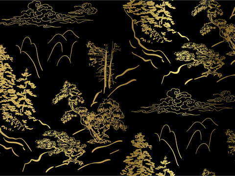 传统风黑金图案纹理肌理20