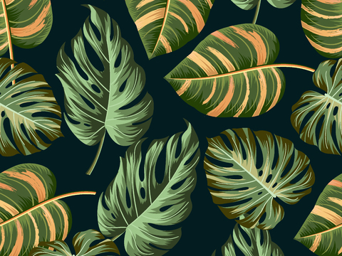  时尚热带植物花纹图案纹理肌理43 