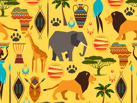  卡通可爱儿童动物图案纹理肌理9 