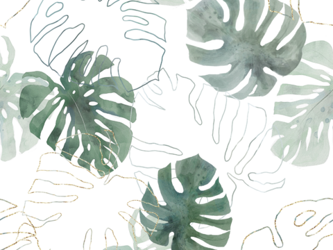 热带非洲动物植物手绘水彩图案纹理肌理29