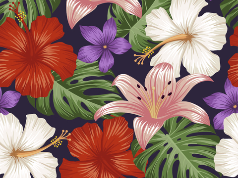  时尚热带植物花纹图案纹理肌理47 (2) 