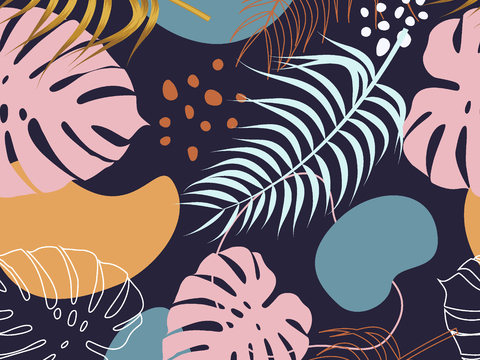 时尚热带植物花纹图案纹理肌理5